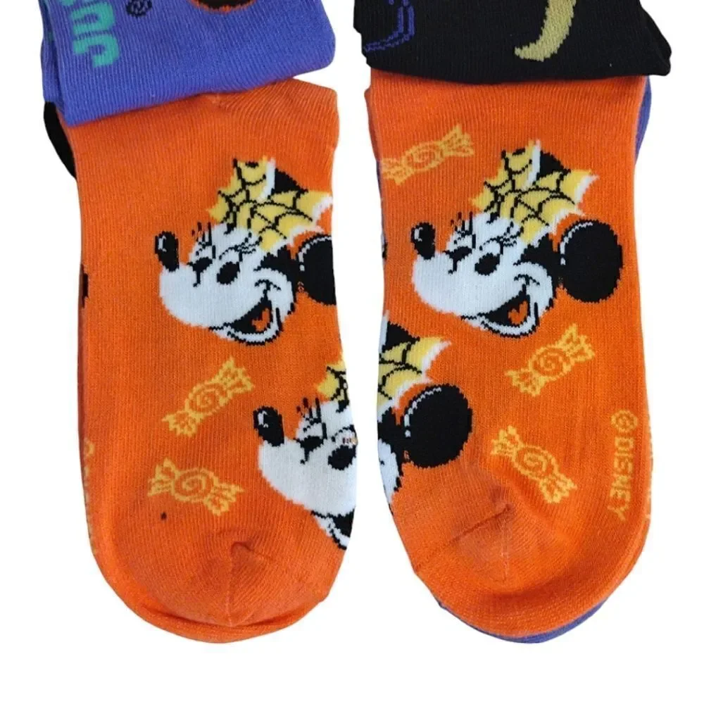 Disney‎ Mickey Minnie Mouse Halloween Themed No Show Socks NWT